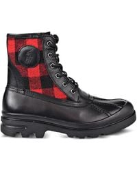 Polo Ralph Lauren - Lace-Up Plaid-Panel Boots - Lyst