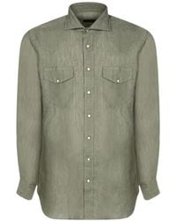 Dell'Oglio - Western-Yoke Press-Stud Shirt - Lyst