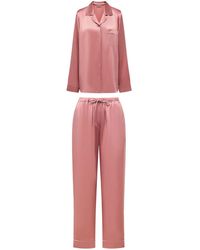 12 STOREEZ - Long-sleeved Silk Pyjama Set - Lyst
