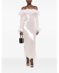 odessa sequin feather dress retrofete Odessa Dress in Tannin
