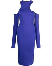 Off-White c/o Virgil Abloh - Asymmetric Long-Sleeve Midi Dress - Lyst