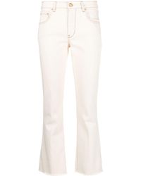 Fay - Mid-rise Slight-flared Cropped Jeans - Lyst