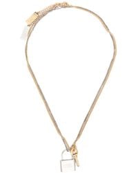MM6 by Maison Margiela - Layered Lock And Key Pendant Necklace - Lyst