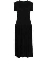 MM6 by Maison Martin Margiela - Pleated Cotton Maxi Dress - Lyst