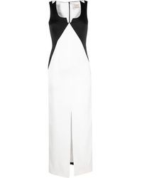 V:PM ATELIER - Cassis Colour-Block Crepe Maxi Dress - Lyst
