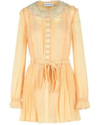 Self-Portrait - Short Pleated Dress - Lyst