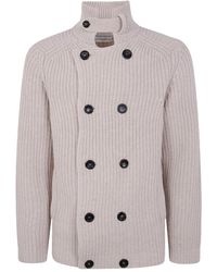 Ballantyne - Ribbed Wool Double-breasted Cardigan - Lyst