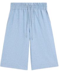 Ami Paris - Cotton Elasticated Large Bermuda Shorts - Lyst