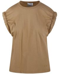 Nude - Gathered Short-Sleeve T-Shirt - Lyst