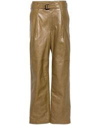 Lemaire - Wide-leg Leather Trousers - Women's - Cotton/viscose/calf Leather - Lyst