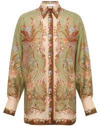 Zimmermann - Indra Blouse Met Bloemenprint - Lyst