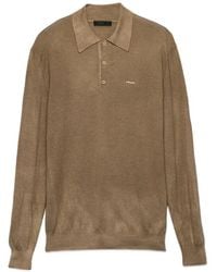 Prada - Wool And Silk Polo Sweater - Lyst
