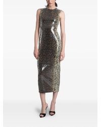 Alex Perry - Sequin-Embellished Leopard-Print Midi Dress - Lyst