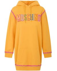 Moschino - Logo-Embroidered Hooded Mini Dress - Lyst