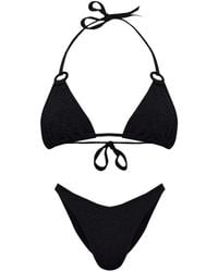 Hunza G - Eva Crinkle-Effect Ring-Detail Bikini - Lyst