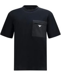 Prada - Logo-Appliqué T-Shirt - Lyst