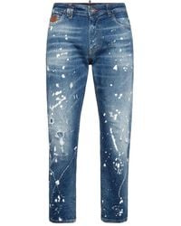 Philipp Plein - Detroit Fit Paint-Splatter Jeans - Lyst