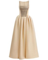Gemy Maalouf - Squared-Neck Beaded Jacquard Dress - Lyst