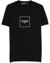 KARL LAGERFELD - Logo-Print Crew-Neck Cotton T-Shirt - Lyst