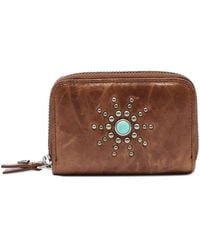 HTC - Stud-Embellished Zip-Around Wallet - Lyst
