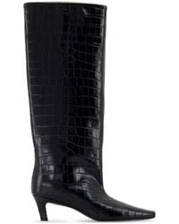 TOTEME - 50Mm Croc-Embossed Leather Knee-High Boots - Lyst