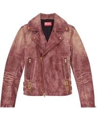 DIESEL - Veste L-Eon-Cjcm En Cuir À Effet Craquelé - Lyst