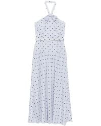 Alessandra Rich - Polka-Dot Halter-Neck Midi Dress - Lyst