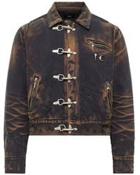 THUG CLUB - Denim Jack Met Gerafeld Effect - Lyst