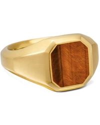 David Yurman - 18Kt Streamline Tiger Eye Signet Ring (14Mm) - Lyst