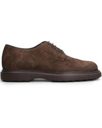 Stuart Weitzman - Benson Suede Derby Shoes - Lyst