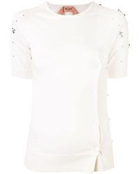 N°21 Vest Met Asymmetrische Knopen - Wit