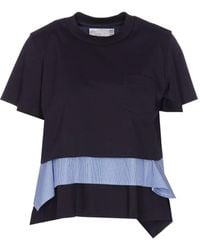 Sacai - Pocket Asymmetrical Hem T-Shirt - Lyst