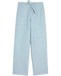 Jil Sander - Drawstring Cargo Linen Trousers - Lyst