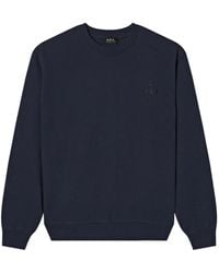 A.P.C. - Sweater Met Geborduurd Anker En Ronde Hals - Lyst