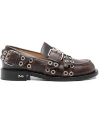 Mach & Mach - Buckle-Belt Leather Loafers - Lyst
