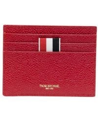 Thom Browne - Single Pebbled Leather Card Holder - Lyst