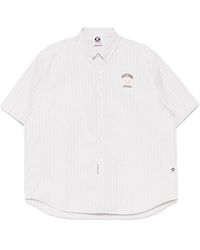 Aape By A Bathing Ape - Aapenow Gestreept Overhemd Met Moonface-Logo - Lyst