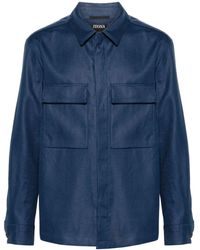 Zegna - Button-up Linen Shirt Jacket - Lyst