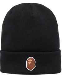A Bathing Ape - Gorro con logo bordado - Lyst