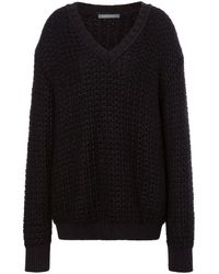 Alberta Ferretti - Chunky-Knit V-Neck Jumper - Lyst