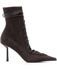 Le Silla - 80Mm Colette Lace-Up Pointed-Toe Ankle Boots - Lyst