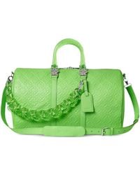 GUAPI - Embossed Chain Leather Duffle Bag - Lyst