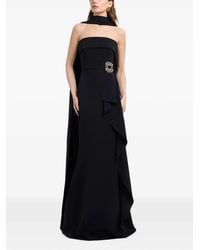 Elie Saab - Strapless Brooch-Detail Maxi Dress - Lyst