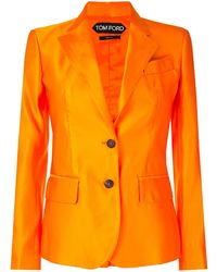 Tom Ford Single-breasted Silk Blazer - Orange
