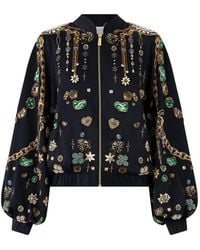CAMILLA - Shirred Cuff Amulet Bomber Jacket - Lyst