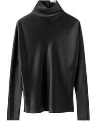 Almada Label - Maddy High-Neck Satin Blouse - Lyst