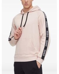 HUGO - Logo-Tape Hooded Sweatshirt - Lyst