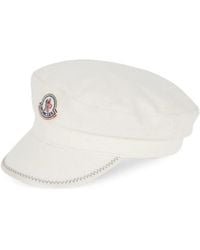 Moncler - Logo-Patch Whipstitch-Trim Baker Hat - Lyst