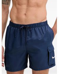 Nike - Logo-Embroidered Cargo Swim Shorts - Lyst