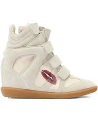 Isabel Marant - 50Mm Bekett Lips-Motif Sneakers - Lyst